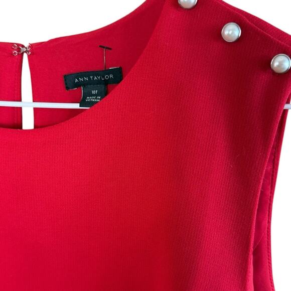 Ann Taylor Women’s 10 Tall Peplum Sheath Dress New NWT Red Retail $149 - Picture 5 of 9